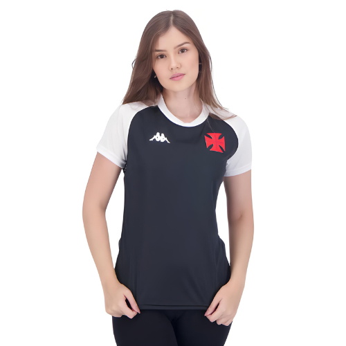 Camisa Vasco Supporter Stripe Preta Feminina