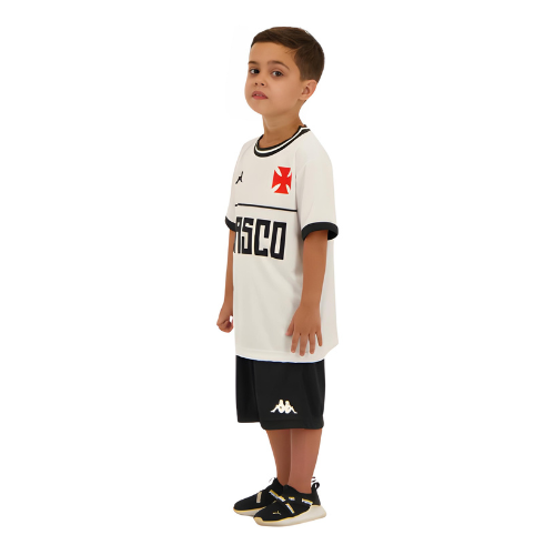 Kit Infantil Vasco Supporter 2023/24 Branco e Preto